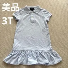 美品　poloラルフローレン　女の子　ワンピース　水色　半袖　3T