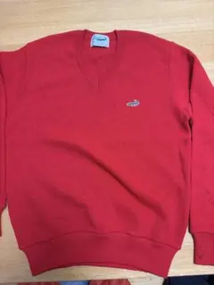 90s vintage LACOSTE ニット セーター 赤 ネイビー M