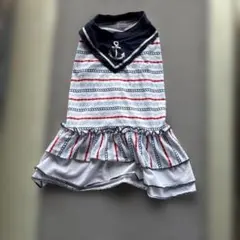 【最終お値引き】犬用ストライプフリルドレス
