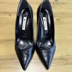 ダイアナ　クロコダイル風 ブラックハイヒール