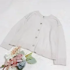 【ジーユー】GU 2WAYニットセーター(長袖) カーディガン ベージュ ○