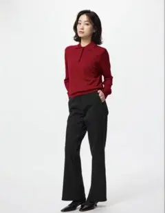 ユニクロ　スリムフレアトラウザージーンズ　S ブラック　新品　パンツ