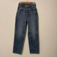 MOUSSY ハイウエスト ストレートデニム 25 マウジー　 革ラベル 美品