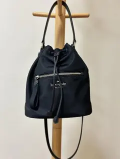kate spade ブラック 巾着型 ショルダーバッグ