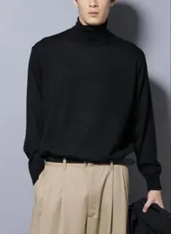 毛玉レスニット　ファインゲージタートルネック ナノユニバース　今季　新作　メンズ