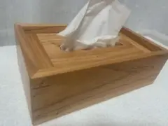 A木製ティッシュケース(栴檀、留、簪、ハシバミ＊落とし蓋仕様)【MUKU】