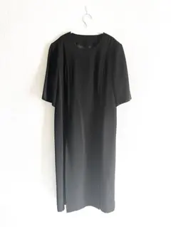 ブラックフォーマル 15号 前開きワンピース ロング 喪服 礼服 大きいサイズ