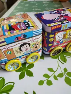 アンパンマン楽しい乗り物缶・アンパンマン電車・連系出来ます❢2個セット　不二家