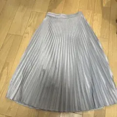 ライトブルー　 プリーツスカート フリーサイズ