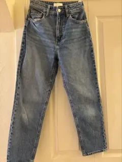 H&Mハイウエスト テーパードデニム