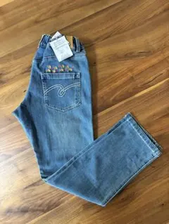 BREEZE 刺繍デザインライトブルーデニム 140 タグ付き新品