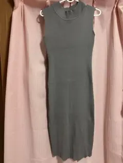 オーガニックコットン ノースリーブロングワンピース グレー