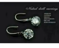 J→→→M2-3刻印/ブリリアント大粒ダイヤモンドＣＺラウンドピアス