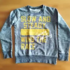 長袖 トレーナー スウェット 140 グレー ブルーグレー イエロー キッズ