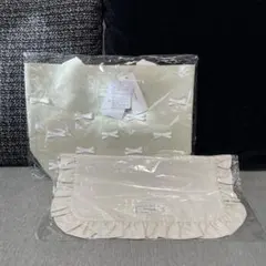 【新品タグ付】Fit more リボンモチーフPPバッグ　フリルトートバッグ