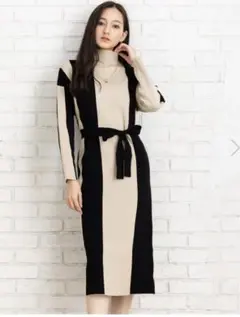 salire ストライプニットワンピース Mサイズ