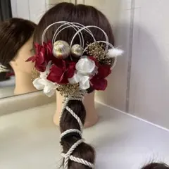 髪飾り　水引　成人式　卒業式　結婚式　紐アレンジ　502