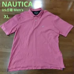 NAUTICA ポロシャツ ピンク y2k 刺繍ロゴ Men's XL US古着