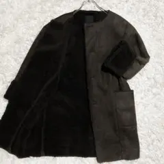アーバンリサーチ【サイズ M相当】ノーカラー　ボア　ムートンコート　ブラウン