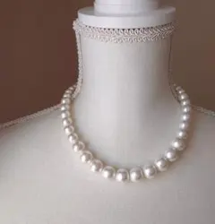 グラデーションコットンパールネックレス