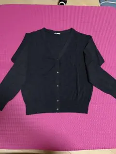 GU セットアップ 3点 カーディガン ベスト スカート L ダークグレー