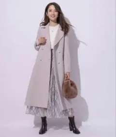 パール釦バックフレアコート