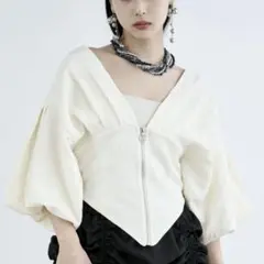 JOSE MOON FOLD TAFFETA BLOUSE ホワイト - メルカリ