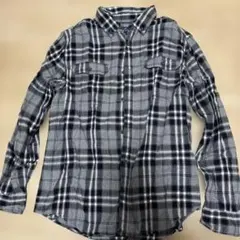 GEORGE チェック柄 ネルシャツ グレー×ブラック Lサイズ