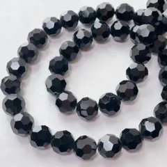 ロ*ズ様 bm634/ガラスビーズ◇多面カット　ブラック　1連