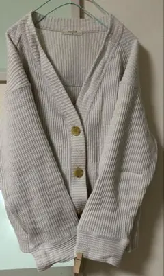 美品 studio CLIP リブ編みカーディガン