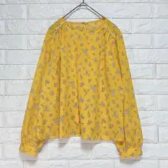 美品♡coen コーエン　長袖ブラウス【M】プルオーバー　黄色　花柄のサムネイル