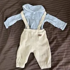 水色ロンパース・オーバーオールセット