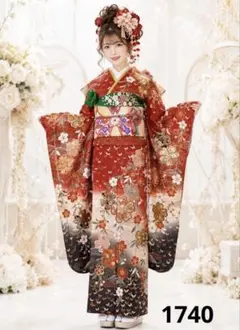 アンティーク 振袖 吉祥花 金駒刺繍 身丈161cm 大正ロマン レトロ