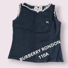 ♡BURBERRY RONDONノースリーブ カットソー チェック柄フリル110のサムネイル