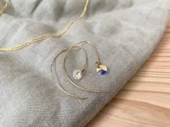 ハンドメイド ピアス ゴールドカラー