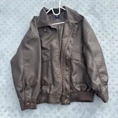 GAP フェイクレザー ボンバージャケット ブラウンのサムネイル