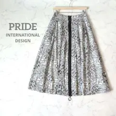 プライド PRIDE 総柄 刺繍 レース ロング スカート 38 M 訳ありのサムネイル