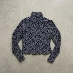 【希少】ANNA SUI USA製 ヴィンテージ 総柄ブラウス 金ボタンのサムネイル