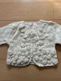 シャーリーテンプル 花モチーフ ニットカーディガン 130cm