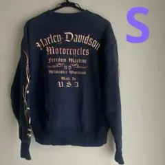 ハーレーダビッドソン H-D Motorcycles 裏毛トレーナーSネイビー
