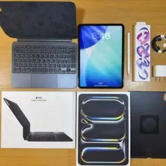 iPad Pro M4、純正キーボード、ペンシル、カバー、フィルムの超フルセット