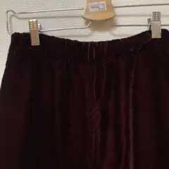ベロア ワイドパンツ バーガンディ