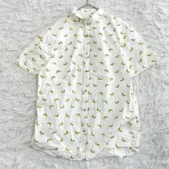 ベルシュカ Bershka 半袖シャツ L 総柄 綿100% ホワイト メンズのサムネイル