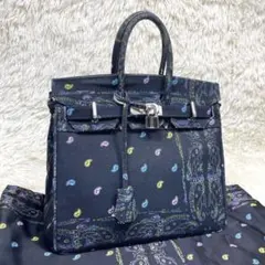 【美品】THE WORLD IS YOURS ハンドバッグ ペイズリー柄 ザ ワールド イズ ユアーズ バーキン型 ペイズリーハンドバッグ