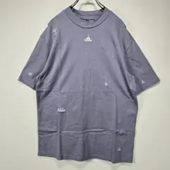 adidas　Tシャツ　M　刺繍　ロゴ　グラフィック　ライトパープル　人気　古着