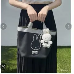ミッフィー パール装飾 トートバッグ ブラック MIIA コラボ 美品のサムネイル