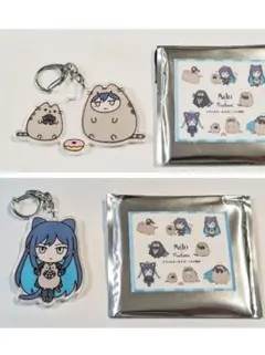 신품 Ado × Pusheen 협업 아크릴 열쇠 고리 2종