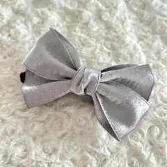 バナナクリップ　大　シルバーリボン　メタリック