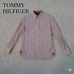 美品 トミーヒルフィガー S ボタンダウンシャツ ストライプ カスタムフィット