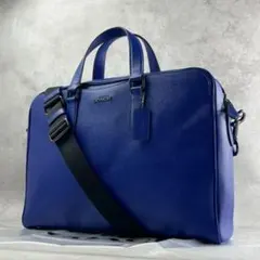 coach コーチ ブリーフケース 2way ビジネス レザー ブルー 青 - メルカリ